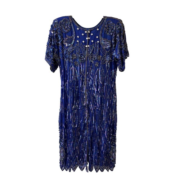 Jean for Joseph Le Bon women VTG Sequin Midi Cocktail Dress size PS Petite Small - Picture 2 of 9